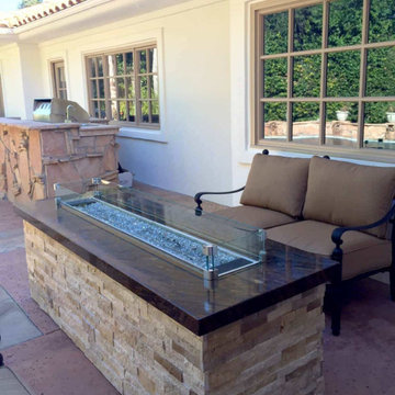 Outdoor Linear Fire Table – Custom with Stack Stone