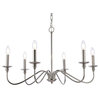 Elegant Lighting LD5056D30 Rohan 6 Light 30"W Taper Candle Style - Polished