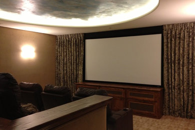 Mid-sized home theater photo in San Diego