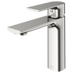 VIGO Industries - VIGO Davidson Single Hole Bathroom Faucet, Brushed Nickel - Discover a superior hand-washing experience with The VIGO Davidson single-hole bathroom faucet. With a flat top and parallel single lever, the single-handle faucet blends high-quality construction and elegant bathroom design. Plated in 7 layers of premium finish and built from solid brass, this sink faucet is incredibly durable and designed to last in your home for years to come. With a matching finish deck plate available in select faucet kits, this faucet for the bathroom will instantly upgrade your space. Complete the look with a coordinating pop-up drain sold separately from VIGO.