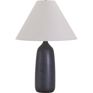 Scatchard Stoneware Table Lamp, Black Matte