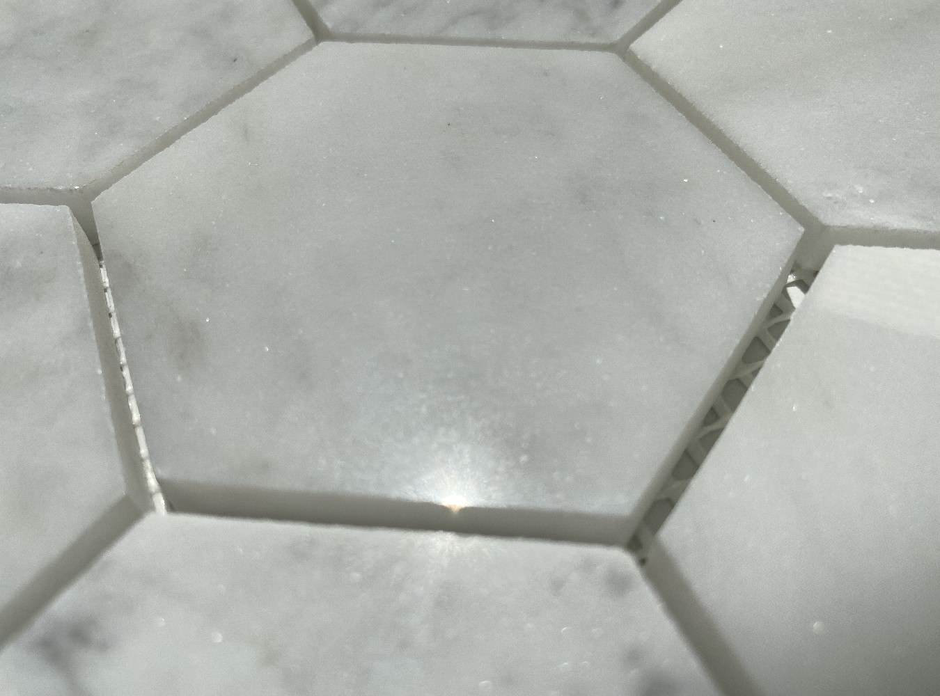 Carrara White Venato Marble 3" Hexagon Mosaic Wall Floor Tile Polished, 1 sheet