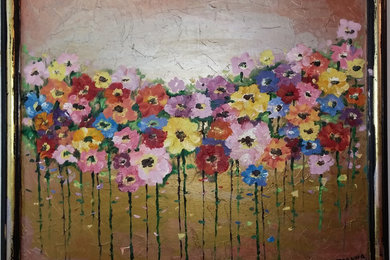 Original oil painting Color poppies