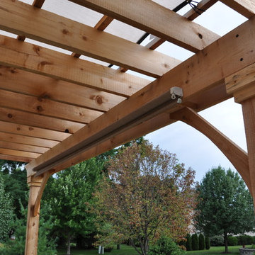 Yorkville - Pergola with Seat Wall & Driveway Borders