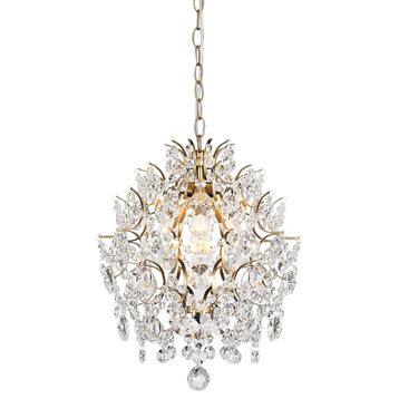 Belle Indoor 3-light Brushed Brass Crystal Chandelier