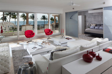 Example of a trendy living room design in Miami