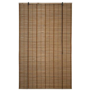 Aleko BBL39X64BR-UNB 39 x 64 in. Bamboo Midollino Wooden Roll Up Blinds Light