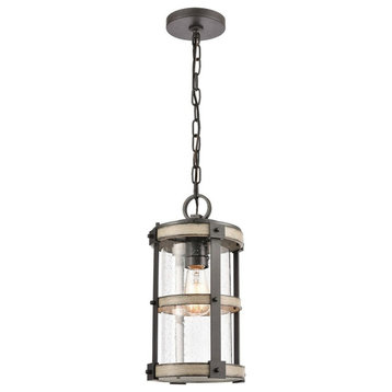 1 Light Outdoor Pendant in Transitional Style - 15 Inches tall and 8 inches