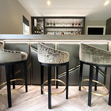 Media Furniture and Bar in Dark Steel Matt and Karndean Design Flooring