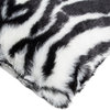 Belton Faux Fur Pillows, Set of 2, Denton Zebra Black/White, 12"x20"