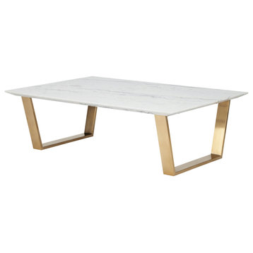 Catrine Coffee Table, Marble and Gold