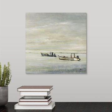 Working Boats Wrapped Canvas Art Print, 12"x12"x1.5"