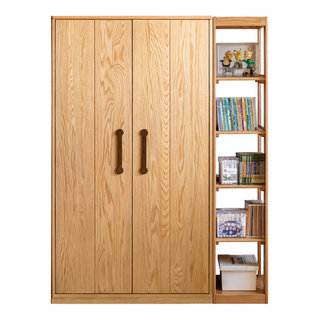 Oak Solid Wood Kids Wardrobe Brown Baby Toddler Furniture by GVAwood