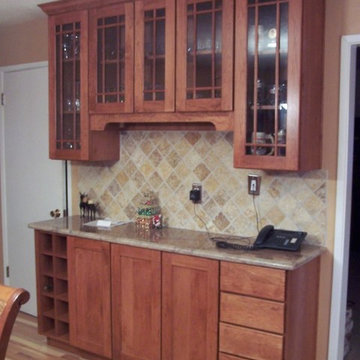 Cherry Medallion Pecan Finish Framed reversed raised panel