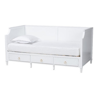 Baxton Studio Lowri White Finished Wood Twin Size 3 Drawer Daybed