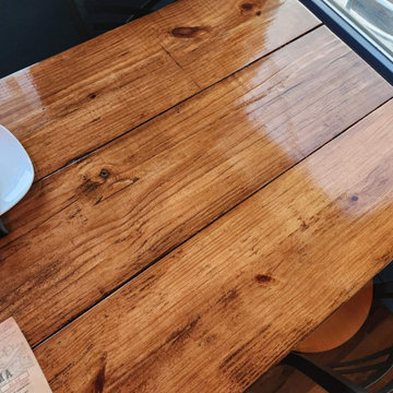 Interior Restaurant Painting and Table Staining