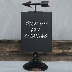 Tabletop Chalkboard On A Stand With Arrow - Home Decor