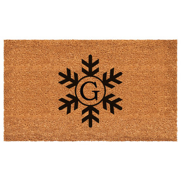 Calloway Mills Snowflake Monogram Doormat, 24"x48", Letter G