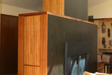 Example of a trendy living room design in Seattle