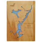 Personal Handcrafted Displays - Lake Abanakee, New York- laser cut wood map, Medium - This is a beautifully detailed, laser engraved and precision cut topographical Map of Lake Abanakee in Hamilton County, New York with the following interesting stats carved into it: