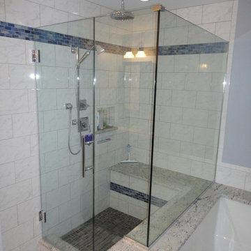 Carrara look using ceramic tile