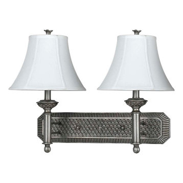 Unique Wall Sconce, Double Lights With Bell Shaped Shade and 3 Way Switch