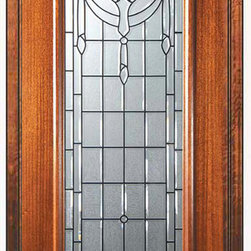 Prehung Single Door 80 Wood Mahogany Palacio Full Lite Glass - Front Doors