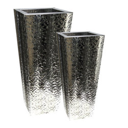 Hammered Steel Tapered Planter - Products