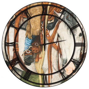 Wall Clock With Full Coverage Art, The Better Half, Black Numbers, 24"x24"