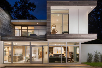 Inspiration for a mid-sized modern two-story wood exterior home remodel in Atlanta