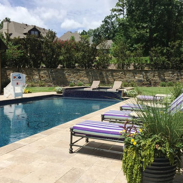 Vestavia, AL - Gunite Pool with Raised Tanning & Jumping Rock