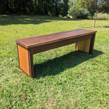 Walnut & Cherry Storage Bench | Custom Solid Hardwood Bench with Hidden Storage