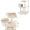 3-Tier Cat Tree 31" White Plush Cat Tower With Scratching Posts and Bed