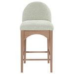 Meridian Furniture - Waldorf Chenille Upholstered Stool, Black, Chenille, Natural Finish, Mint, Chenille Fabric, Natural Finish - The Waldorf Chenille Fabric Counter Stool exudes elegance and comfort. Crafted with solid ash wood, this stools boasts a sturdy and durable construction. The natural finished legs provide a warm and welcoming touch to the overall design. The plush mint chenille fabric on the seat and backrest of the stool offers a soft and cozy seating experience, making it an ideal choice for long dinner conversations with family and friends.