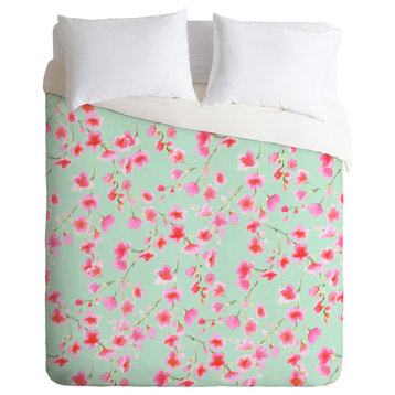 Deny Designs Jacqueline Maldonado Cherry Blossom Mint Lightweight Duvet Cover