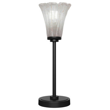 Luna 1-Light Table Lamp, Matte Black/Fluted Italian Ice