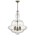 Hudson Valley Lighting - Hudson Valley Lighting 4020-AGB Washington - Five Light Large Pendant - At once ornate and ethereal, the detailed turns ofWashington Five Ligh Aged Brass Clear Gla *UL Approved: YES Energy Star Qualified: n/a ADA Certified: n/a  *Number of Lights: Lamp: 5-*Wattage:60w E12 Candelabra Base bulb(s) *Bulb Included:Yes *Bulb Type:E12 Candelabra Base *Finish Type:Aged Brass