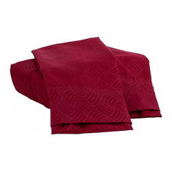 Natalia Cavalletto - Natalia Cavalletto Swirl Sheet Set, Burgundy, King - Sheet And Pillowcase Sets