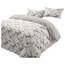 Marble Edge Duvet Cover With Pillowcase Reversible Bedding Set, Grey, King