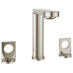 MCN Faucets - Fresh Widespread Faucet Knobs and Drain, Polished Nickel - Confident lines, sleek polished nickel, and effortless elegance make the Fresh Widespread Faucet a modern day treasure. With simple yet alluring geometric inspired design, its versatility and eye-catching sophistication helps transform your kitchen or bathroom into the luxurious contemporary paradise of your dreams. Includes a coordinating sink drain.