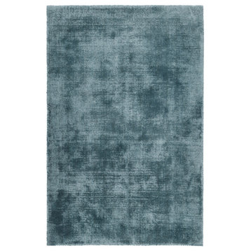 Cameron Hand-woven Distressed Viscose Area Rug, Glacier Blue, 2x3