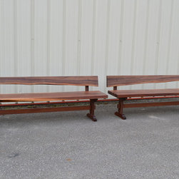 Walnut Benches with Backs - Dining Benches