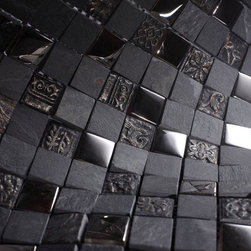 Glossy and Matte Silver Square Stones Porcelain Mosaic Tiles - Home Accessories & Decor