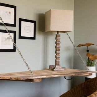 Inspiration för ett rustikt arbetsrum