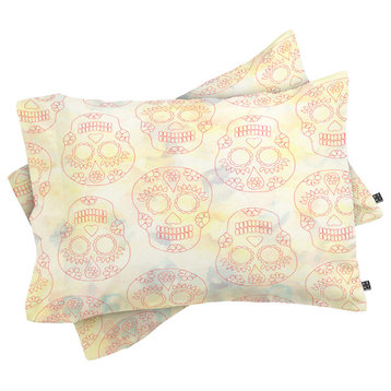 Deny Designs Hello Sayang Nothing Dull About Skulls Pillow Shams, Queen
