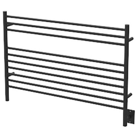 Jeeves Model L-Straight 10-Bar Hardwired Electric Towel Warmer, Matte Black