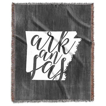 "Home State Typography, Arkansas" Woven Blanket 60"x80"
