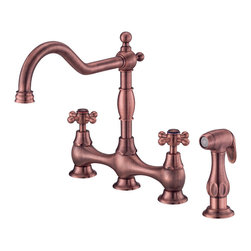Danze Opulence&trade; Two Handle Bridge Faucet with Spray - Kitchen Faucets