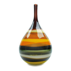 Caleb Siemon Mustard Banded Teardop Vase - Vases