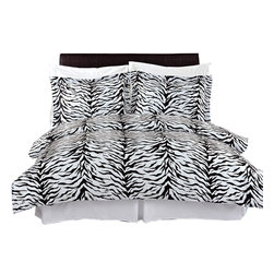 Royal Tradition - Zebra Soft 100% Cotton Duvet Cover Set, Full/Queen - Duvet Covers And Duvet Sets